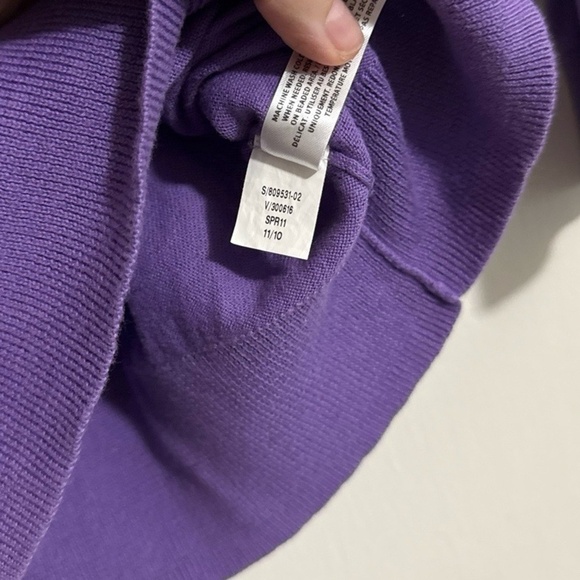 OLD NAVY Cardigan Womens Sm Petite Purple V-Neck Button Front 3/4 Sleeve Cotton - Picture 5 of 6